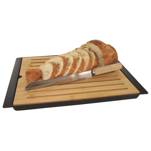 Tagliere per Pane in Bambù con Raccogli Briciole - 38x27cm Alpina