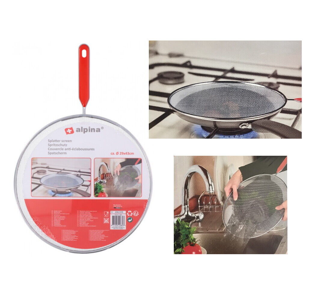 Schermo Paraschizzi Alpina 29cm - Coperchio Antischizzo per Pentole