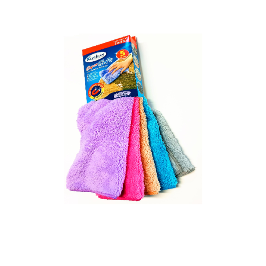 Keyclean Soft Microfiber Cloths 5 Pieces 30x35 cm in Multicolor, Super Soft for Dust Catching