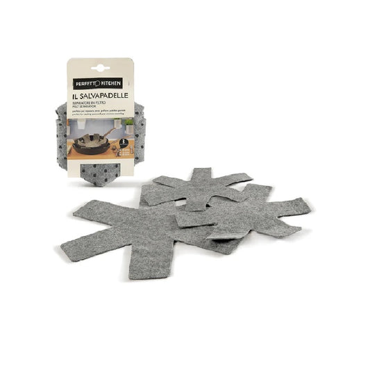 Felt Pan Protectors, Grey, 3 Pieces - Assorted