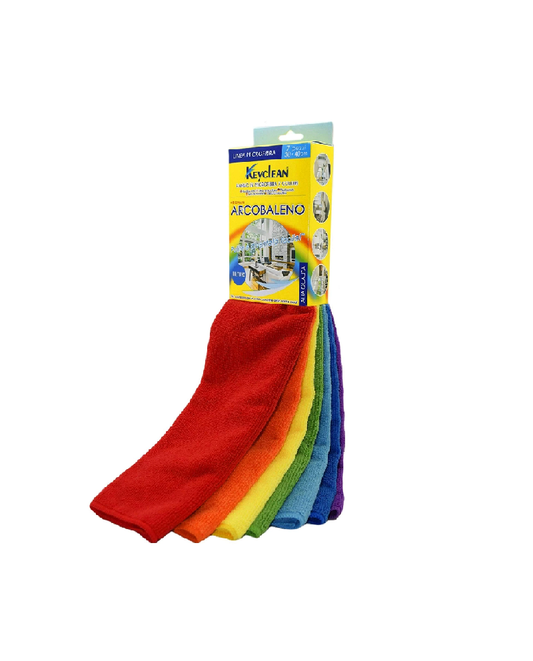 Keyclean Kitchen Dish Towels 7 Multipurpose Microfiber Cloths 30x40cm - 7 Pieces of Multicolored Rainbow Dish Towels for Complete Cleaning of Your Home