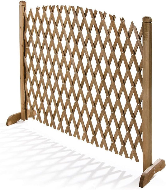 FERCASASHOP - Flexy Grill, Wooden Grill Extendable up to 150 cm and 103 cm High, Cherry Color, Extendable Grill for Outdoor Furniture, Separator, Self-Supporting Fence
