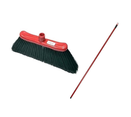 FercasaShop® Brava Indoor Broom, Corner for All Home Floors, Effective Cleaning of Corners, Sturdy and Shaped, Width 40 cm, Complete with 130 cm Metal Handle