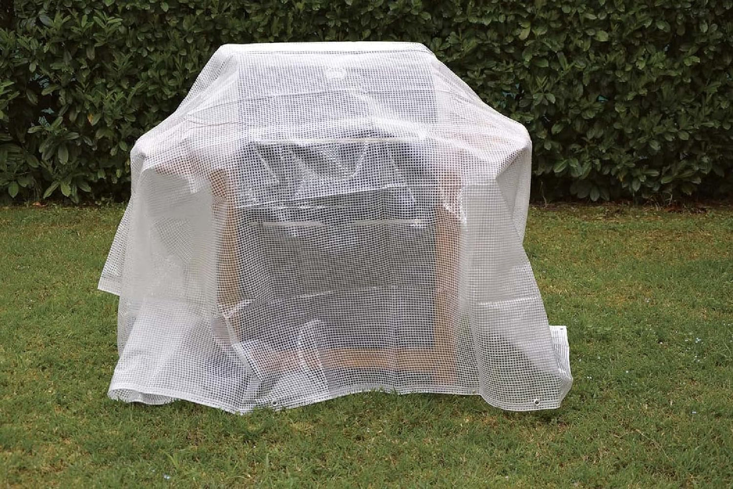 Fercasashop White Mesh Tarpaulin 200x300 cm with Eyelets - Covering and Protection for Outdoor Furniture, Privacy and Insulation for Camping - Furniture Cover