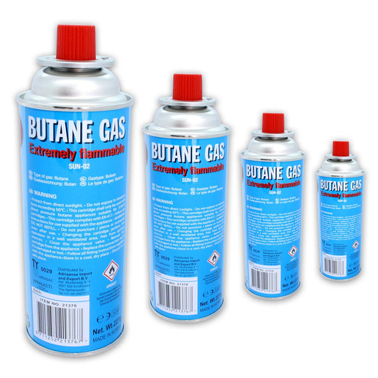 4 x 227g Butane Gas Canisters for Outdoor Activities + Grilling