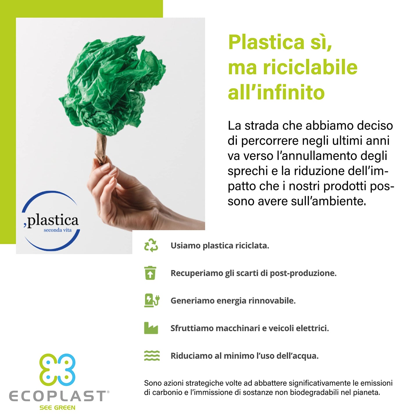 Ecoplast Watering Can, Ideal for Gardening, Plants and Flowers, Easy to Use, Resistant, Long-lasting and Non-deformable, with Shower Head Included, Made in Italy