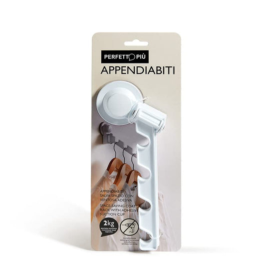 Space-Saving Coat Hanger with Adhesive Suction Cup