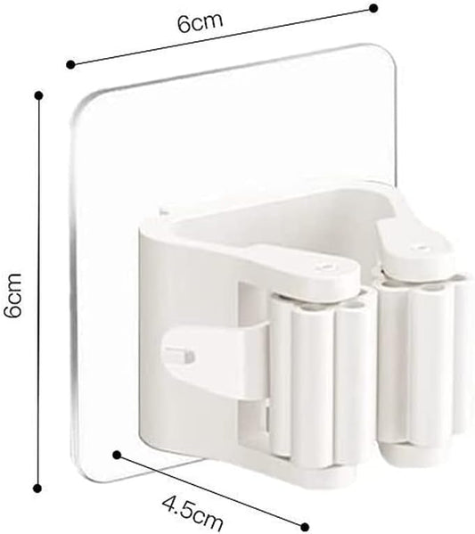 Appendiscopa Adesivo Senza Foratura - Set 4 Pezzi Porta Scope e Mop Clic Clac