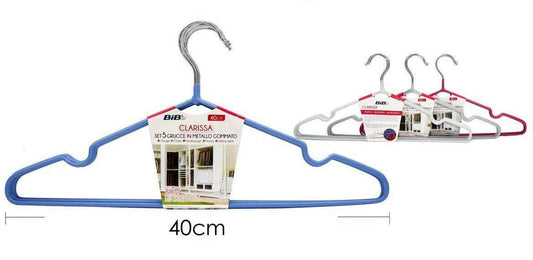 BIB 20 HANGERS Non-Slip Metal Rubberized Assorted Colors