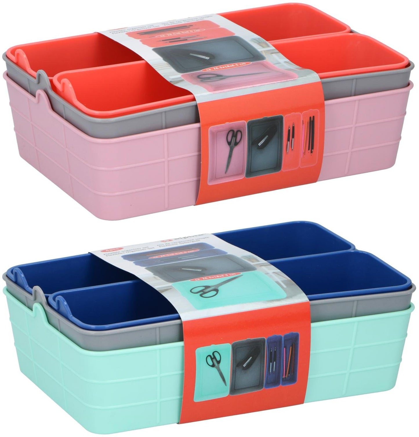 Organizer Portaoggetti Flex Impilabile - Contenitore Modulare Multiuso Colorato