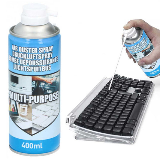 Compressed Air Spray Can for Cleaning Dust Removal, Keyboard, Internal Monitor, Computer, PC, Camera, with Long Nozzle, 400ml Capacity