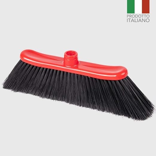 Scopa per Interni Brava, Angolare per Tutti i Pavimenti di Casa, Efficace Pulizia degli Angoli, Robusta e Sagomata, Larghezza 40 cm, Completa di Manico in Metallo da 130 cm