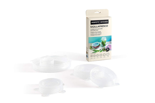 Silicone Lid Collection Seal Fresh - Pack of 6 - Various Sizes