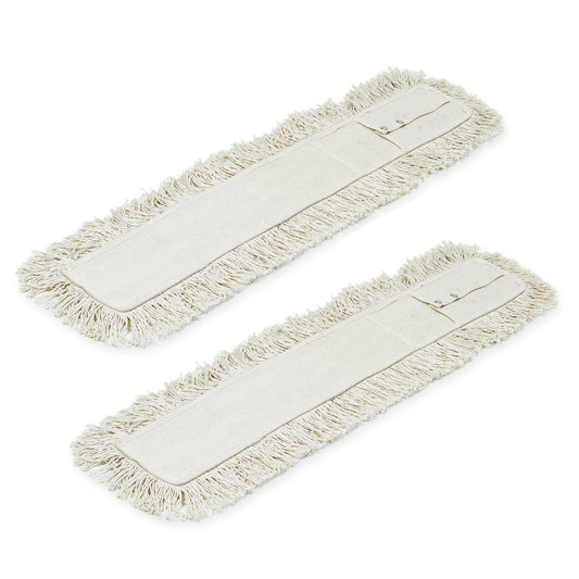 Pack of 2 replacement industrial brooms and cotton scissors, 100cm