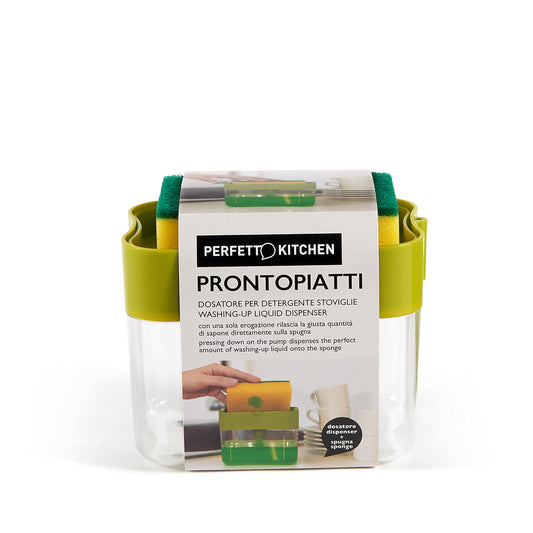 Dispenser Dosatore Sapone Piatti con Spugna Abrasiva - 600ml Perfetto
