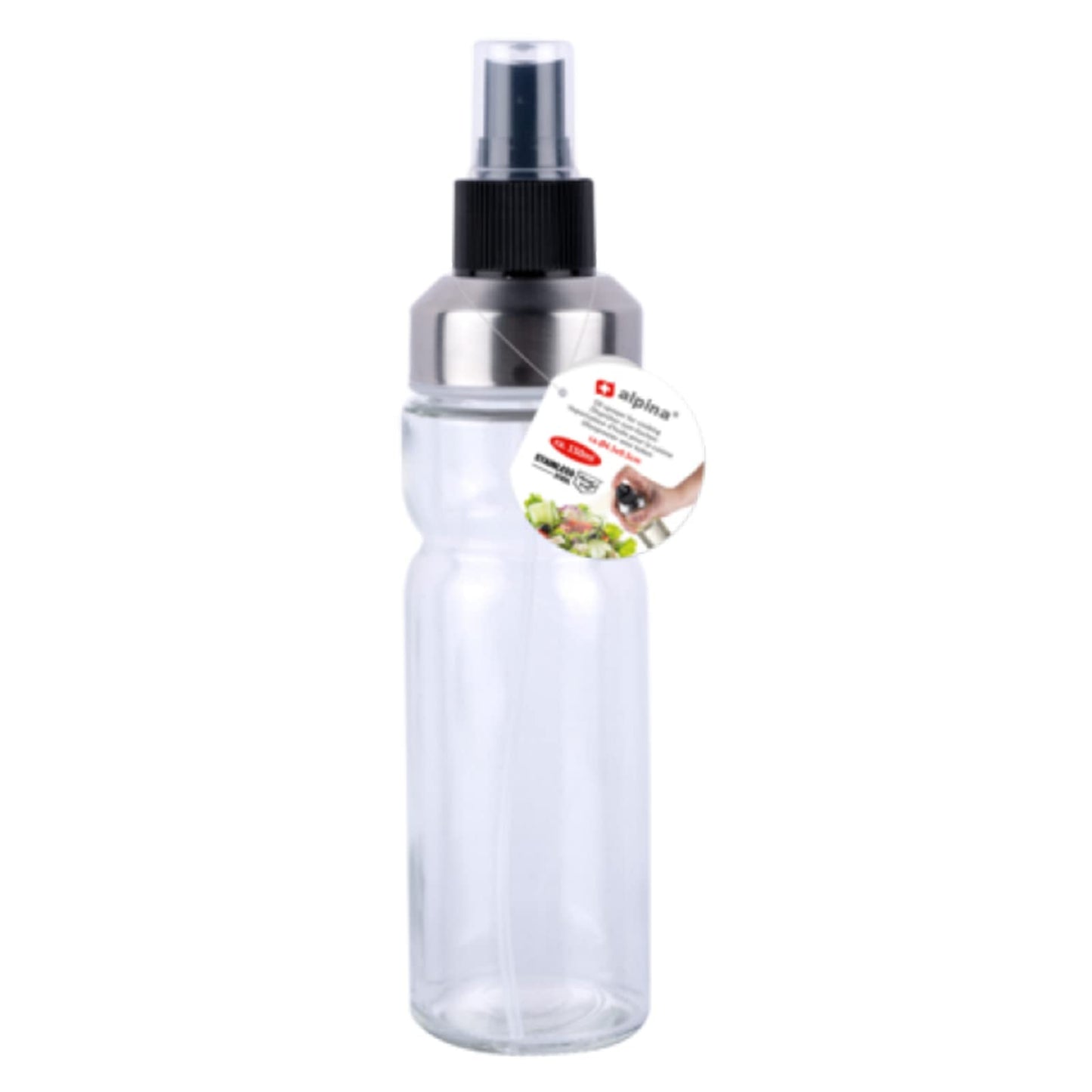 Olive Oil Spray Bottle, Olive Oil Dispenser, 150ml Glass Spray Bottle for Kitchen Air Fryer, Portable Stainless Steel Kitchen Vinegar Sprayer for Salad,
