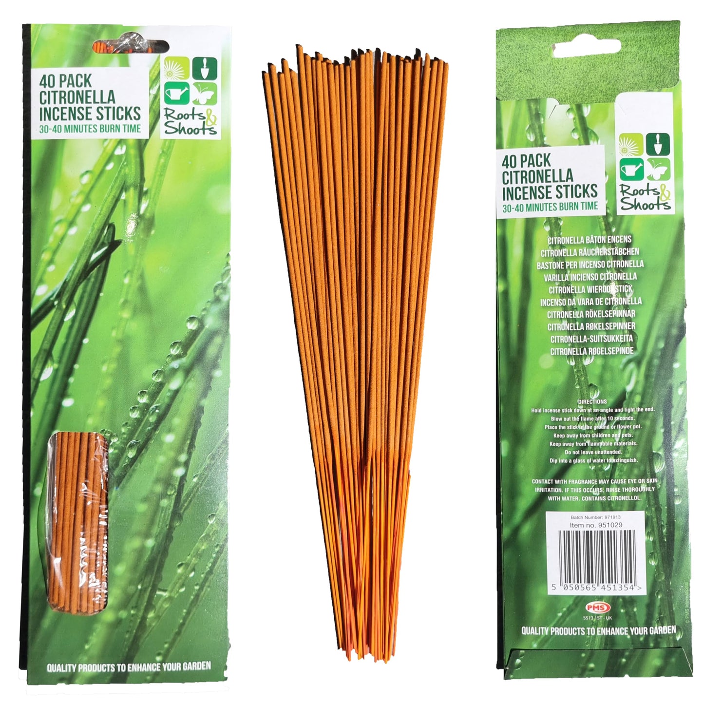 Citronella Incense Sticks, 40 Pack, Insect and Citrus Repellent, Outdoor and Insect Repellent.