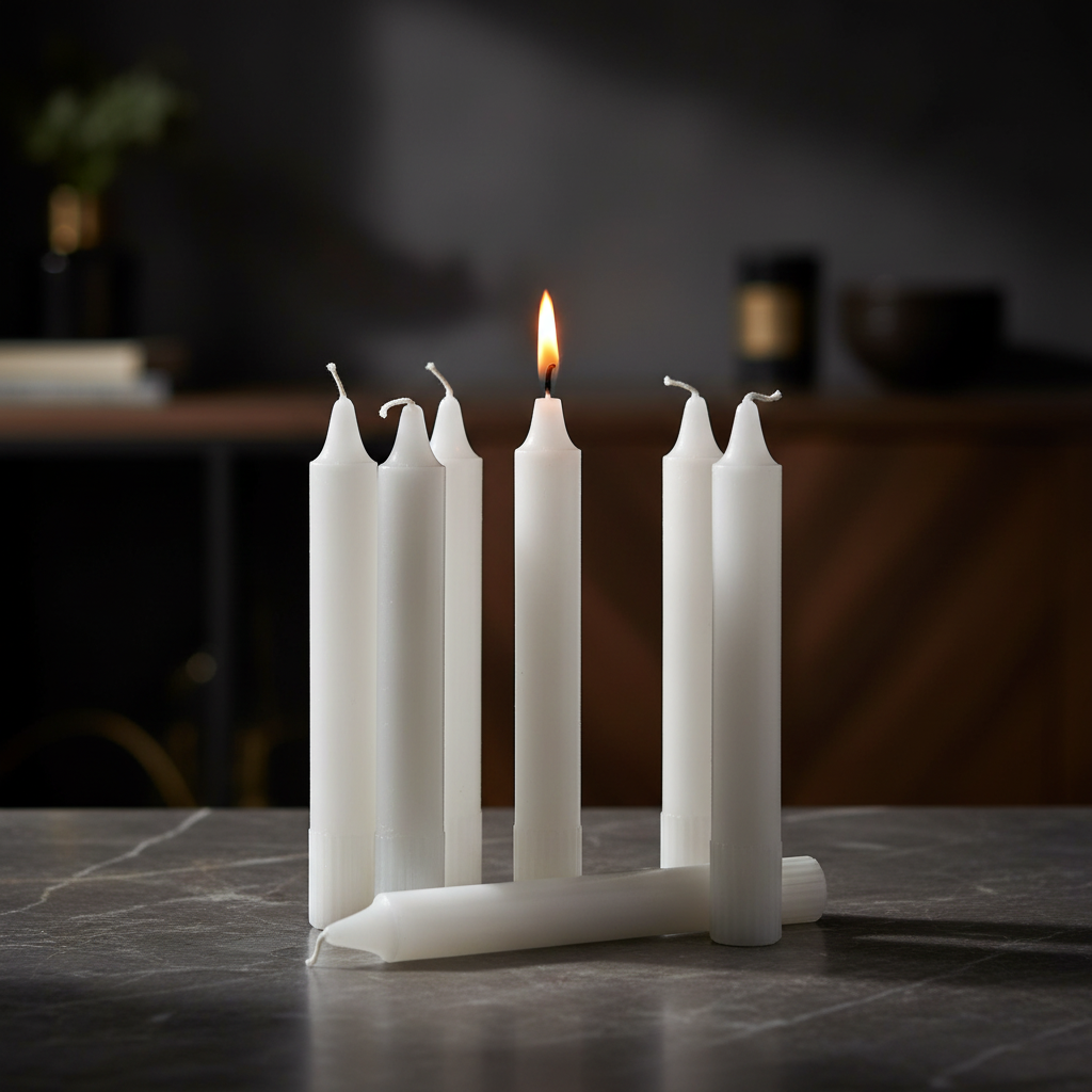 Candele su marmo scuro