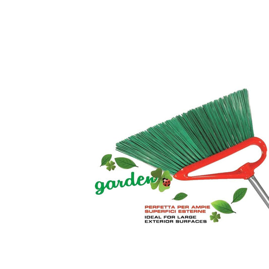 Outdoor garden broom - Garden broom with hard, synthetic bristles - Without handle