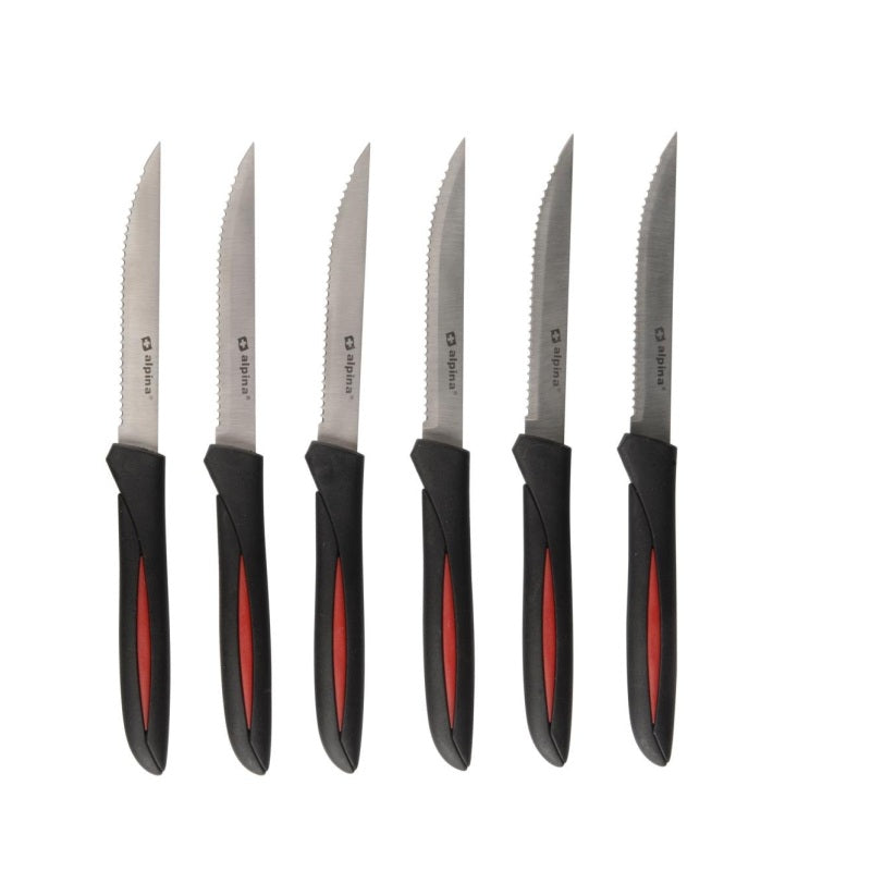 Alpina - Set of 6 Steak Knives + Lucky Sticker