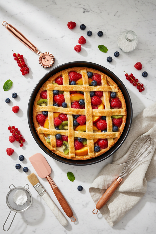 Crostata di frutta - flat lay