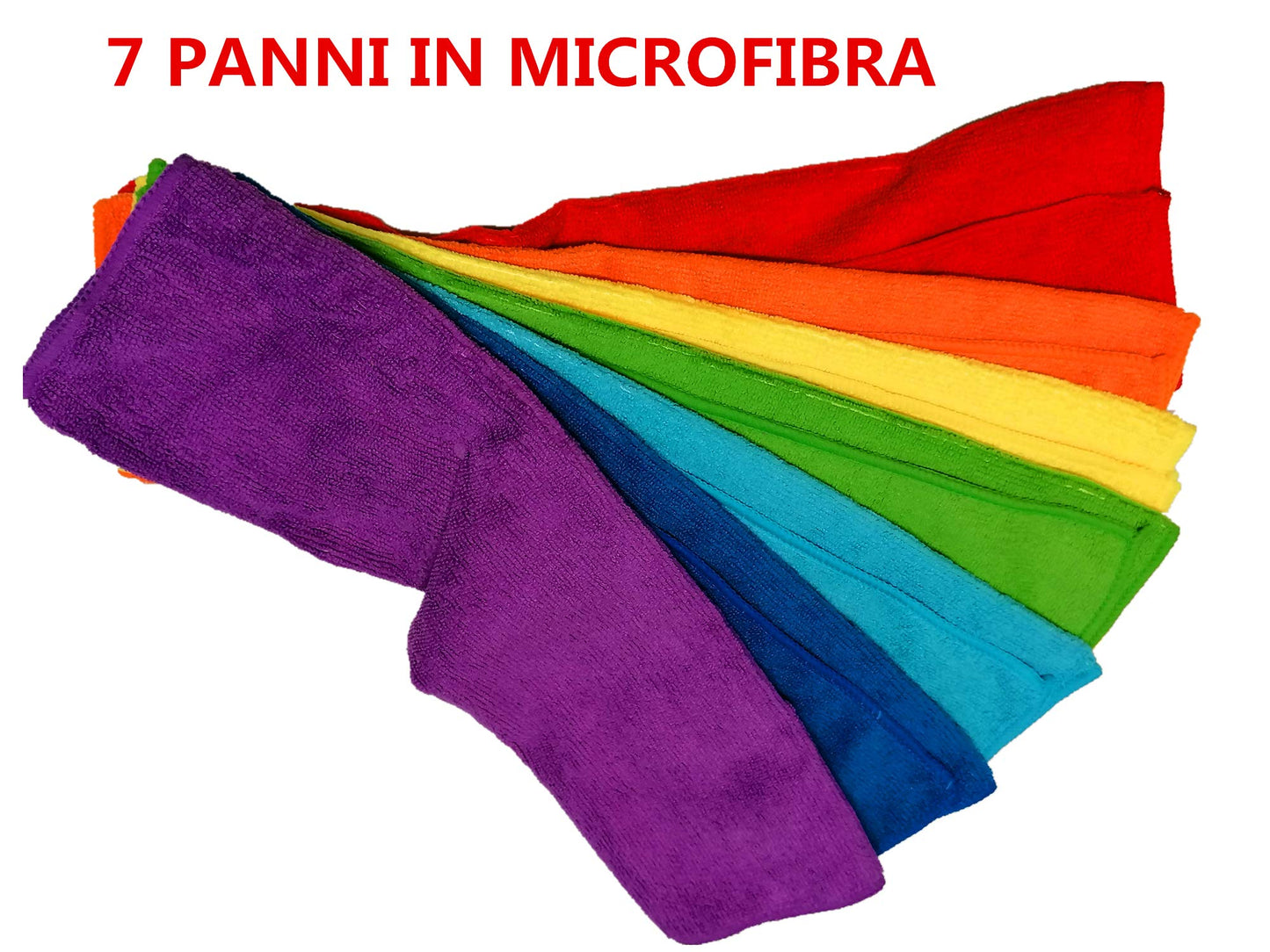 Keyclean Kitchen Dish Towels 7 Multipurpose Microfiber Cloths 30x40cm - 7 Pieces of Multicolored Rainbow Dish Towels for Complete Cleaning of Your Home