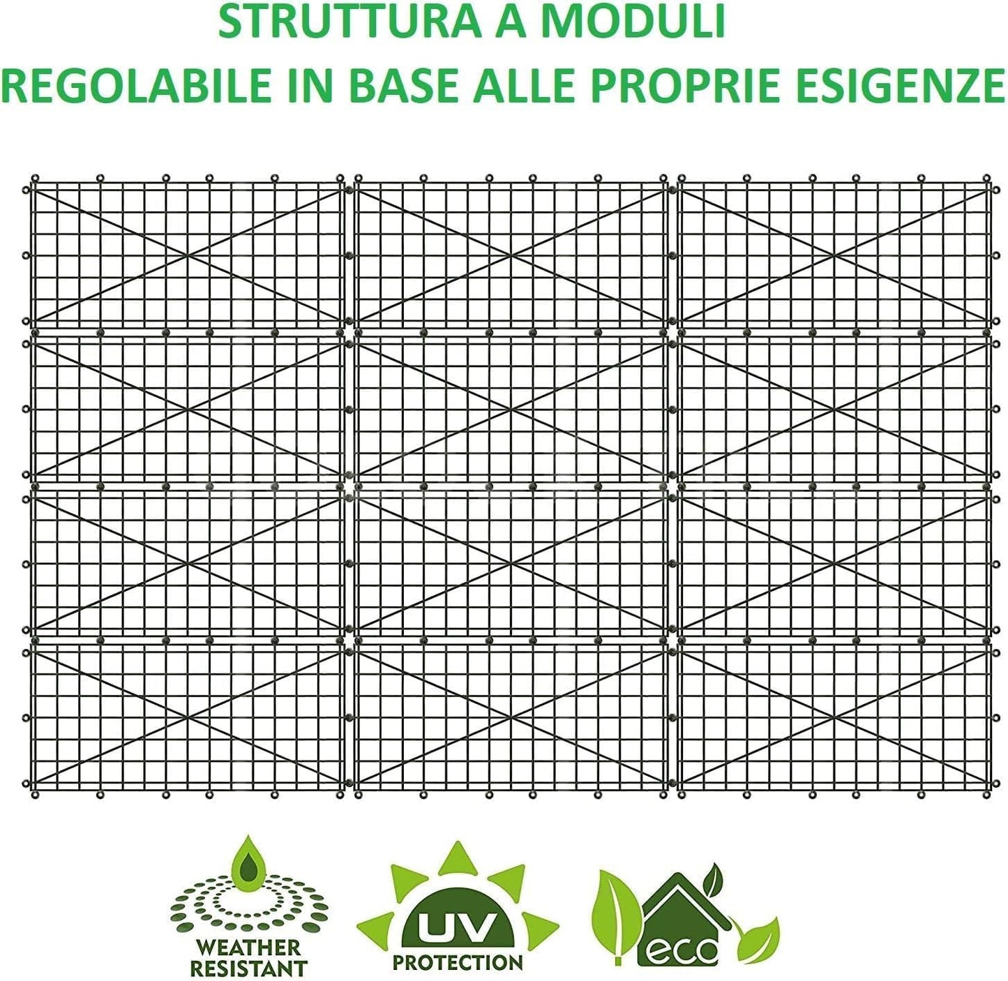 FercasaShop® Artificial Ivy Hedge, 1x3 meters, Dark Green, Privacy Screen for Balcony and Garden