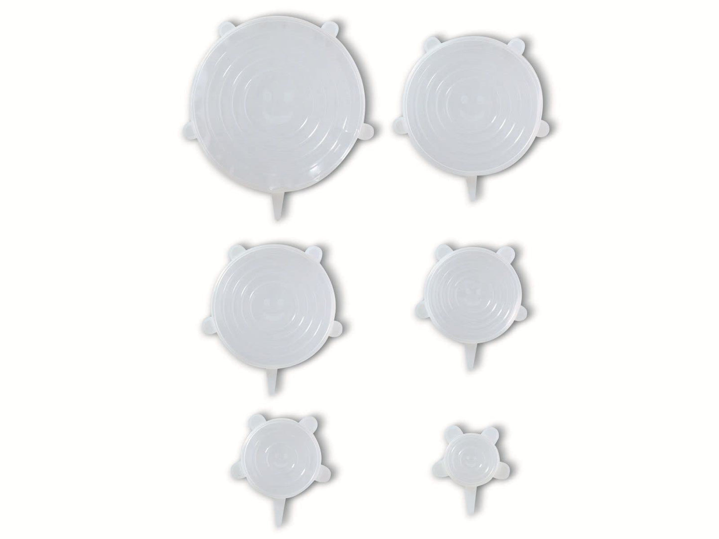 Alpina Flexible Lid - Silicone Lid - Stretch - Ø 6/9/11/14/16/20 cm - Reusable - Set of 6 - Transparent