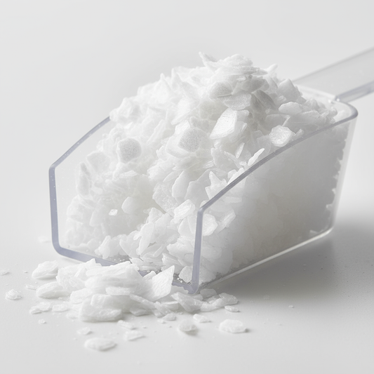 Dettaglio scaglie Soda Caustica pura