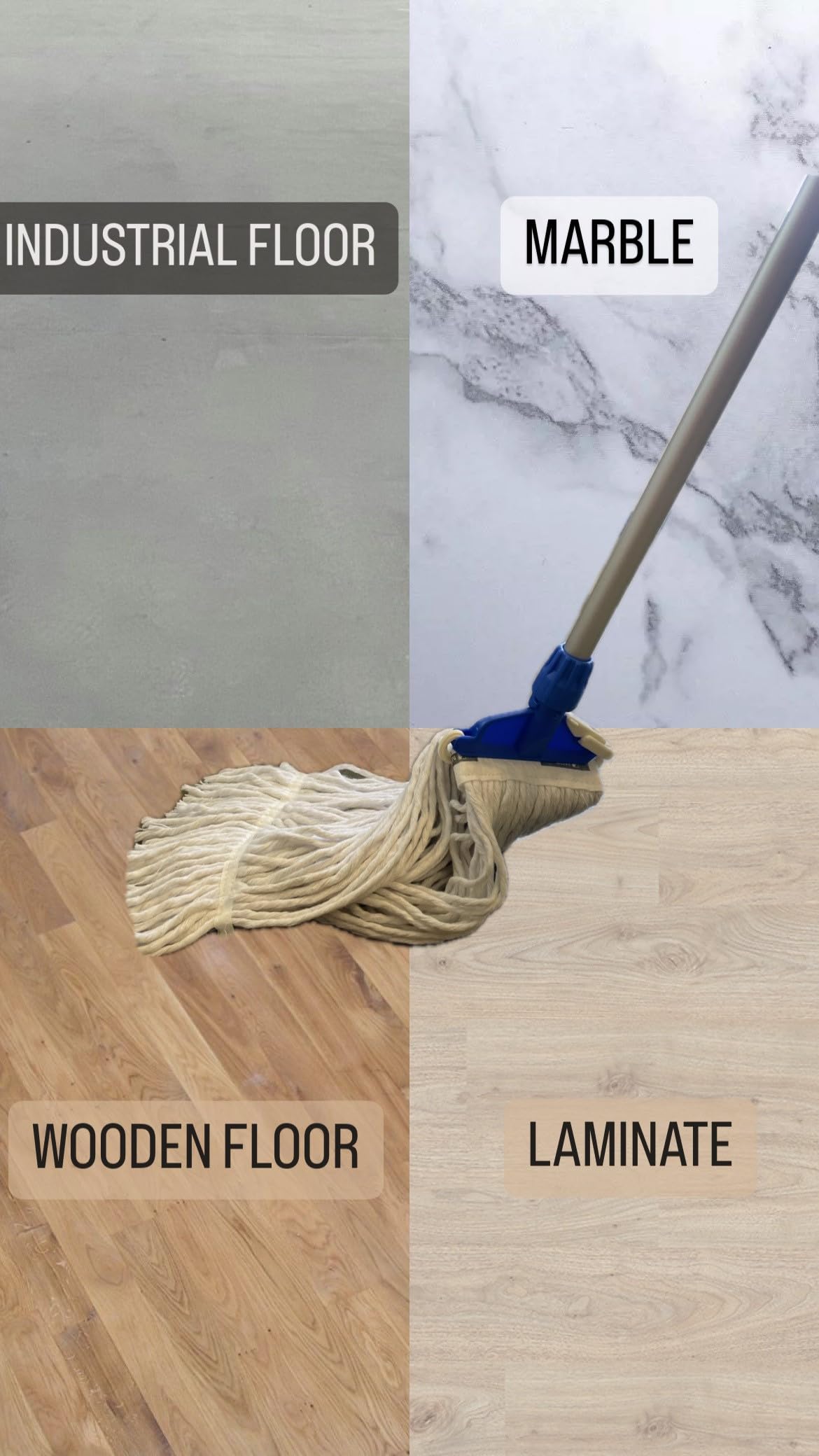 3-piece replacement kit for professional cotton mops, 400g, with strap and 1 mop clip