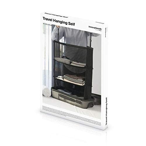 InnovaGoods® Folding Luggage Organizer, organize your luggage comfortably and efficiently, with 3 shelves, black, polyester material, ideal for travel.