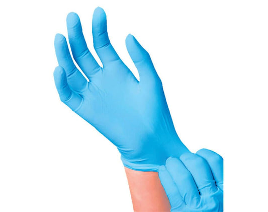 FERCASASHOP® Disposable Nitrile Gloves, Blue 3.50g - Powder-free and with anti-drip edge - Size SML-XL