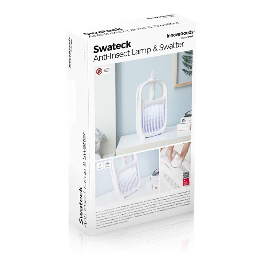 InnovaGoods® Swateck 2-in-1 rechargeable mosquito lamp and electric insect repellent, effectively eliminates mosquitoes, compact and lightweight design, ideal for home and garden.