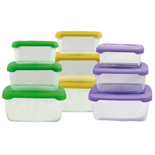 Frigobella Rectangular Food Container Set, Assorted Colors, 3 Pieces