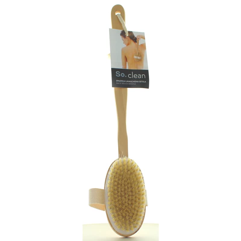 Back Brush with Natural Bristles and Wooden Handle, 1 piece