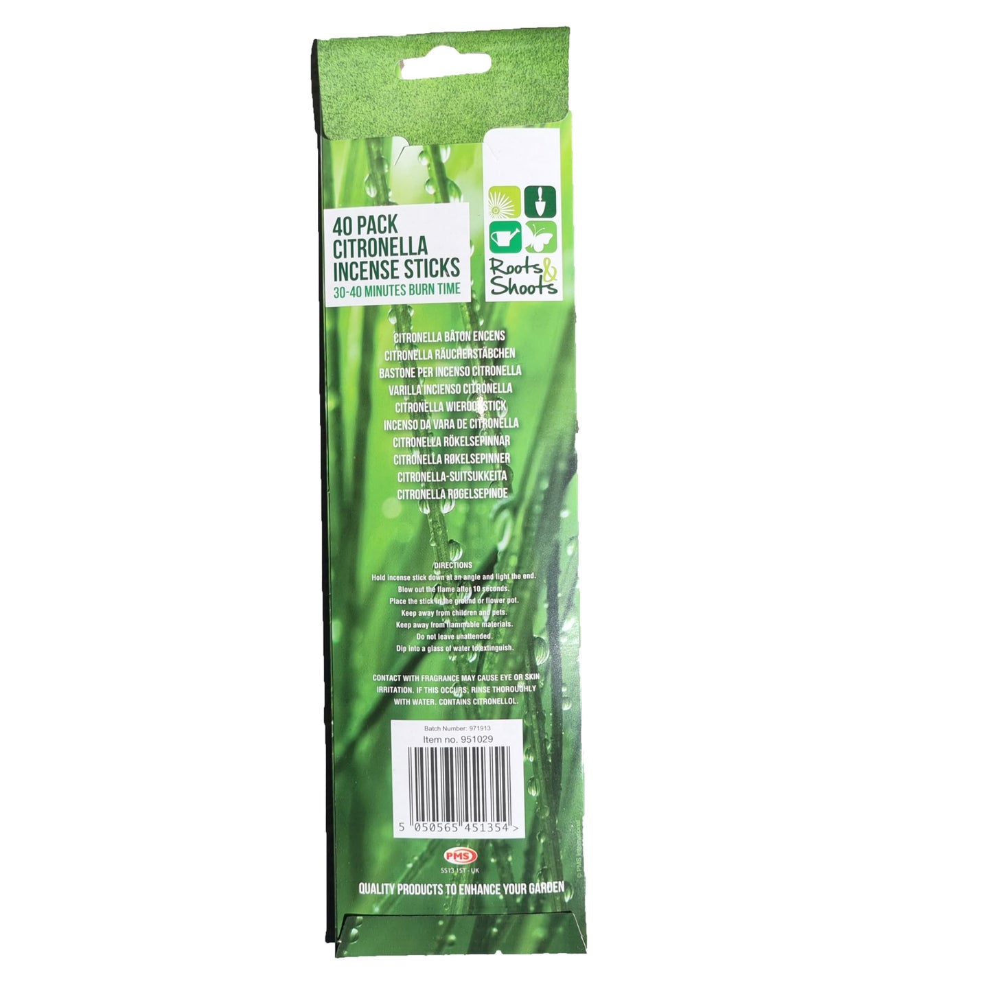 Citronella Incense Sticks, 40 Pack, Insect and Citrus Repellent, Outdoor and Insect Repellent.