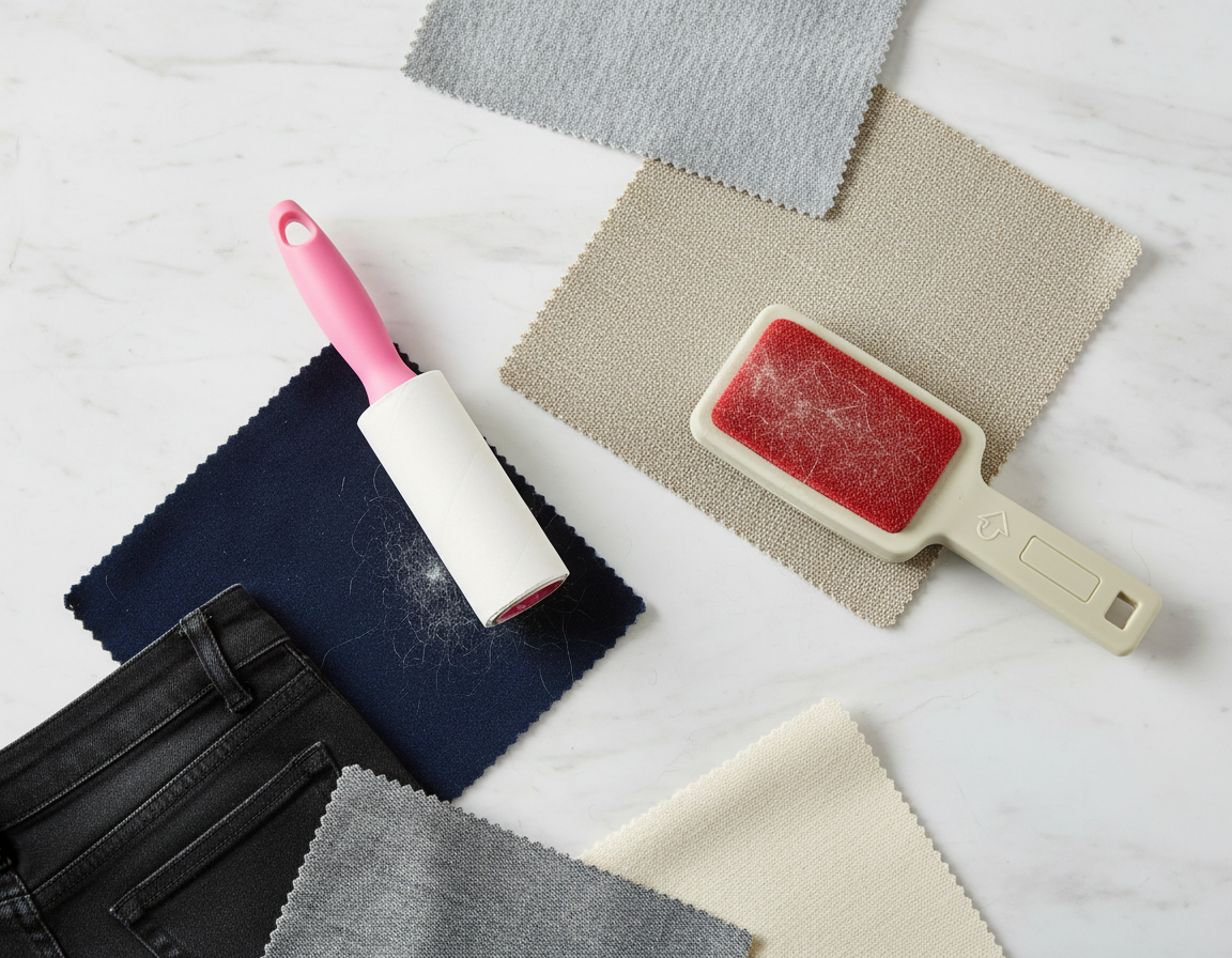 Flat lay set spazzole su marmo - Dimostrazione utilizzo