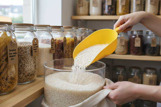 Paletta gialla per cereali e riso sfuso