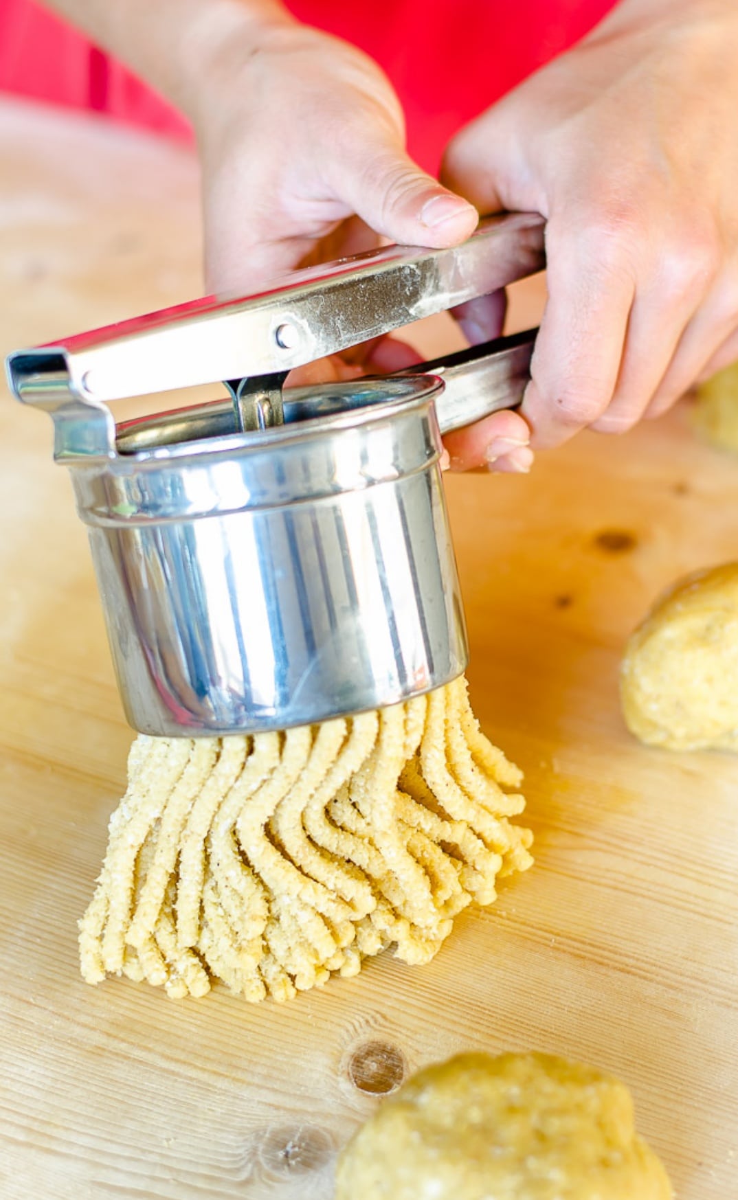 Stainless steel Passatelli press with 5 mm holes