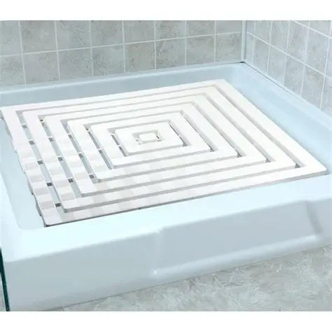 Pedana Doccia Antiscivolo 60x60 cm - Set 2 Pezzi Bianco