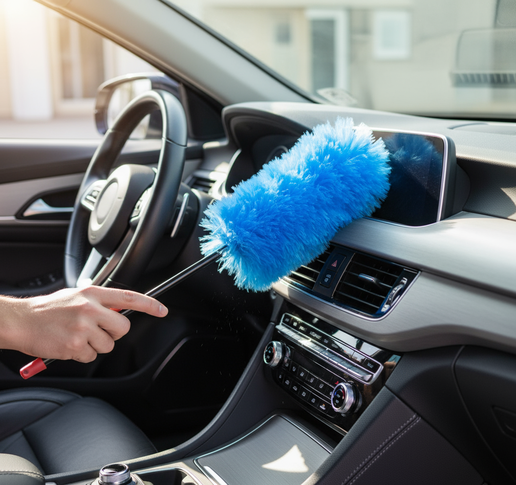Piumino blu per auto