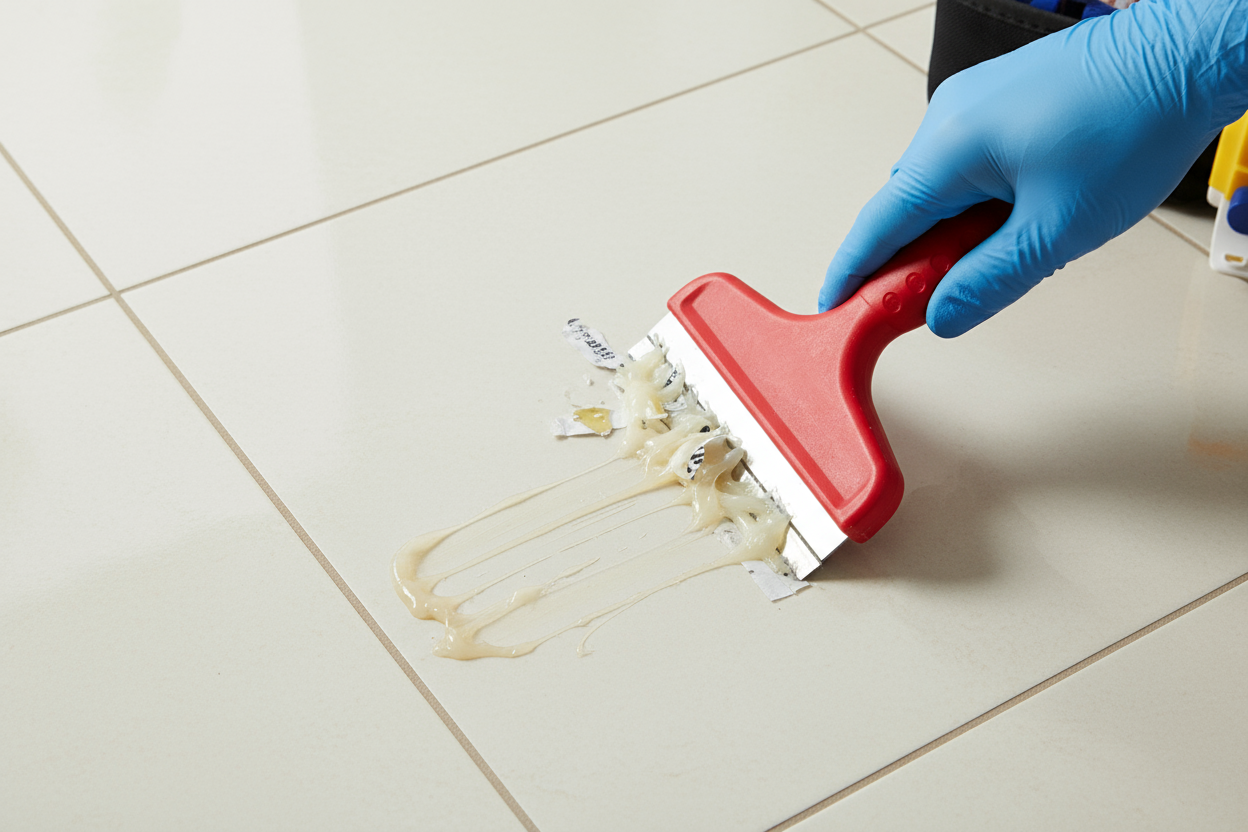 Rimozione residui adesivi