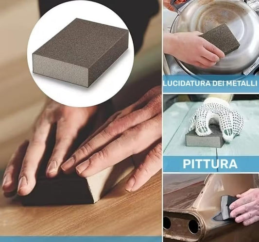 Spugne Abrasive Obelix 10 Pezzi Nere - Sgrassatutto Piatti Cucina Bagno