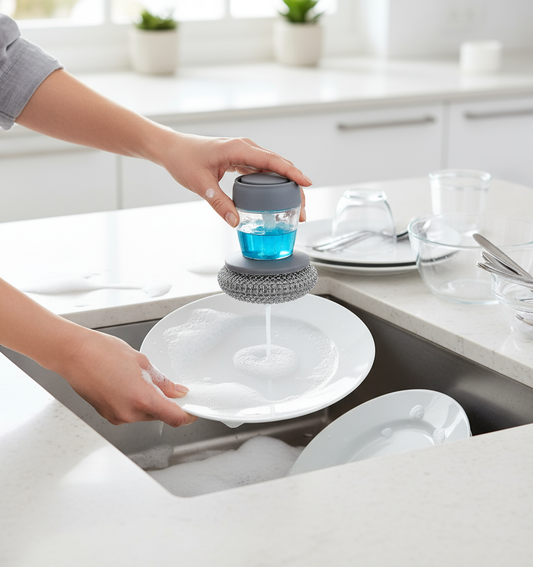 Spazzola Keyclean in uso al lavello