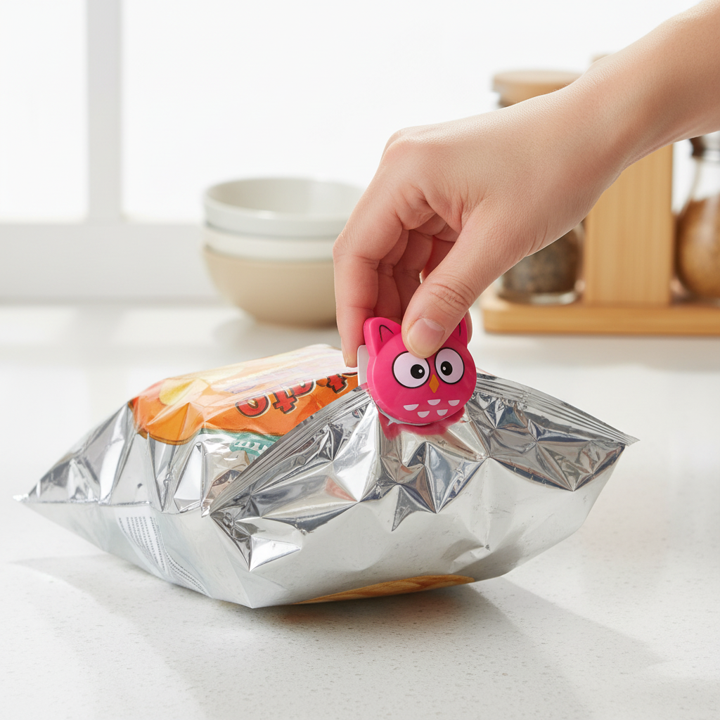 Utilizzo clip sacchetto