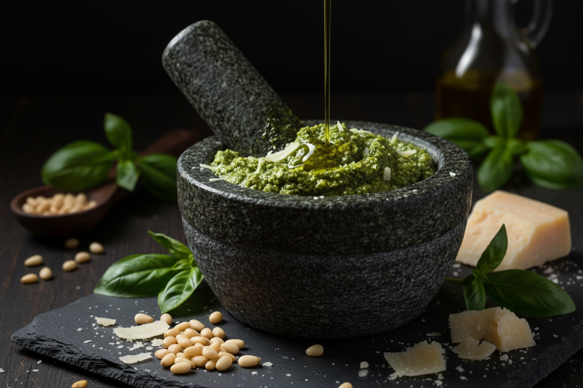 Pesto alla Genovese: Ricetta Originale al Mortaio
