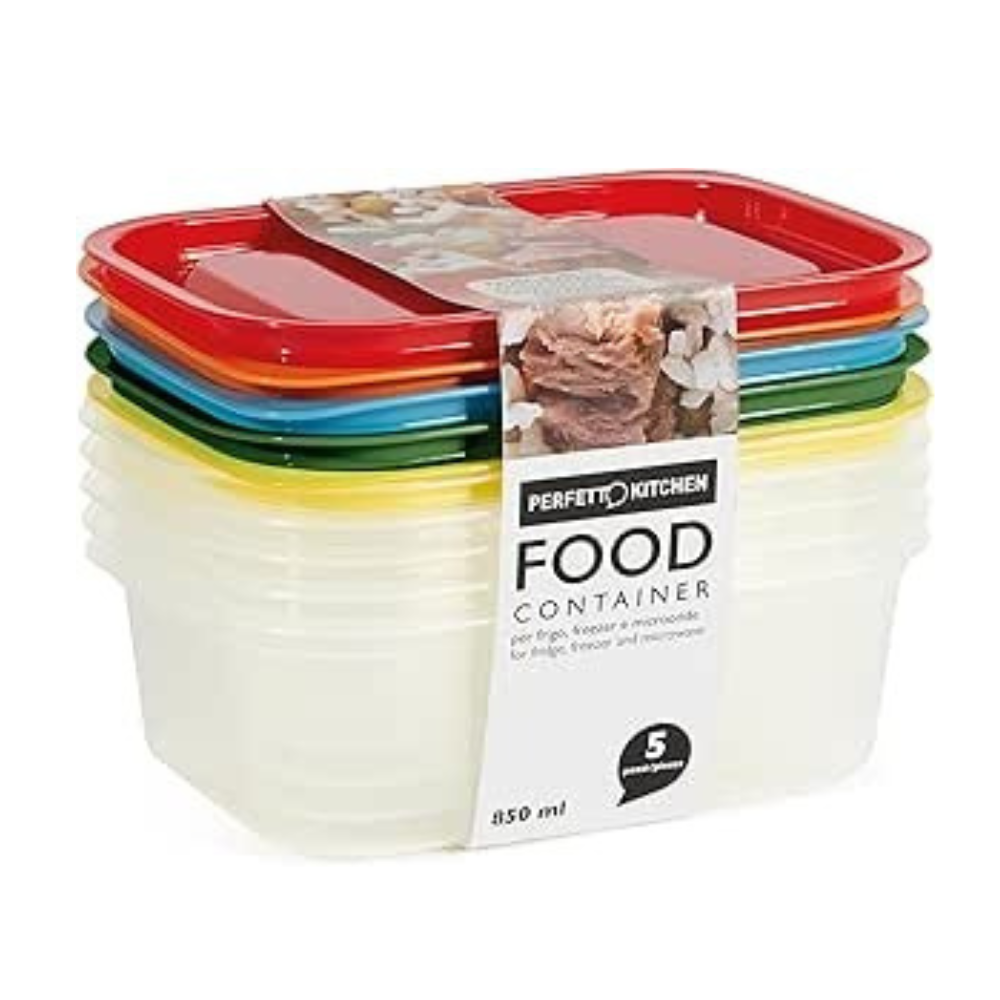 Contenitori Alimenti BPA Free Set 5 Pz – Frigo, Freezer e Microonde | 4 Misure