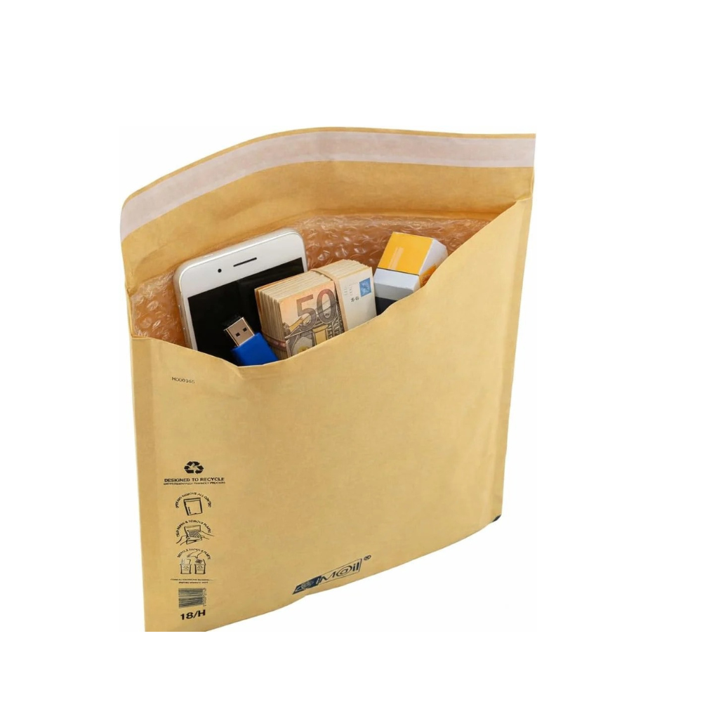 KGC_DOO 700 Padded Envelopes for Shipping, BROWN Color, With Bubble Wrap 5 / E - Size 220 X 265 - Air Bubble Bags - Classic Air Bubble Bags - POSTAL ENVELOPES 220 X 265 MM BROWN PIECES 22X26 PADDED POSTAL ENVELOPE