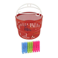 Cestello portamollette a 2 fasce magico + 10 mollette colorate