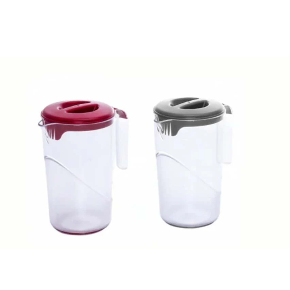 Carafe en plastique de 1,5 L avec couvercle - Carafe colorée Ecoplast pour eau et boissons